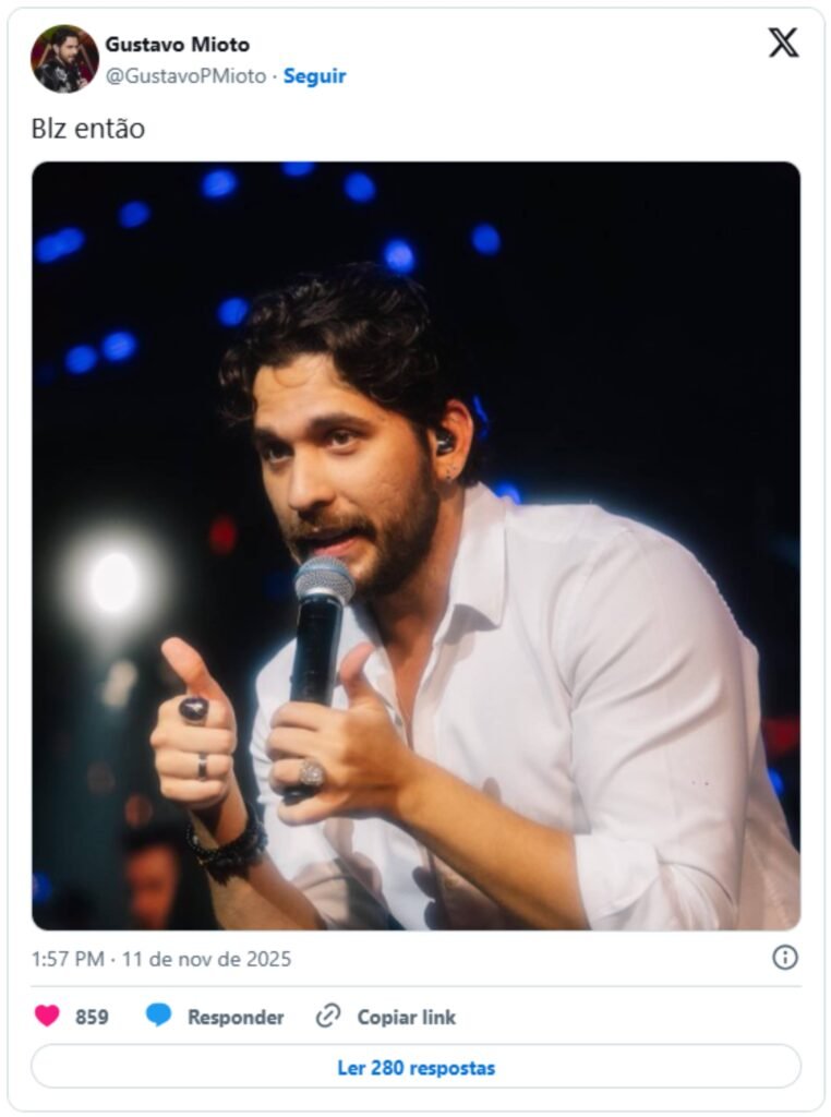 Gustavo Mioto faz ironia após suposta provocação de Zé Felipe em novo single