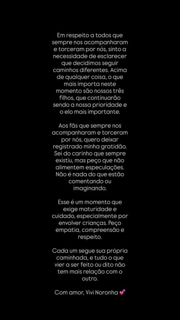 Vivi Noronha anuncia fim do casamento com MC Poze do Rodo: 'Caminhos diferentes'