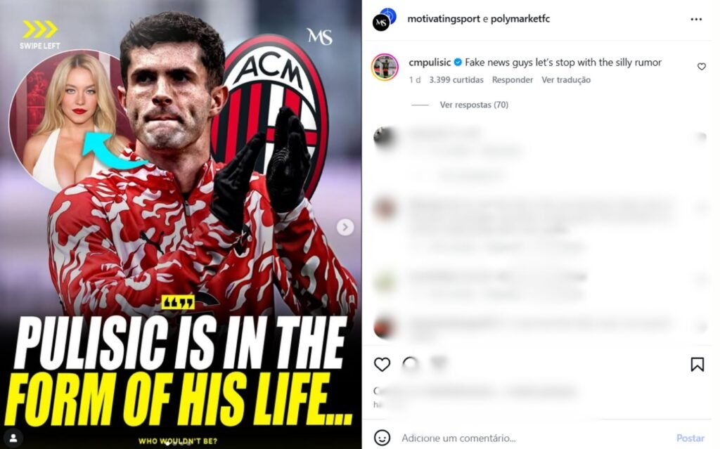  Christian Pulisic nega affair com Sydney Sweeney