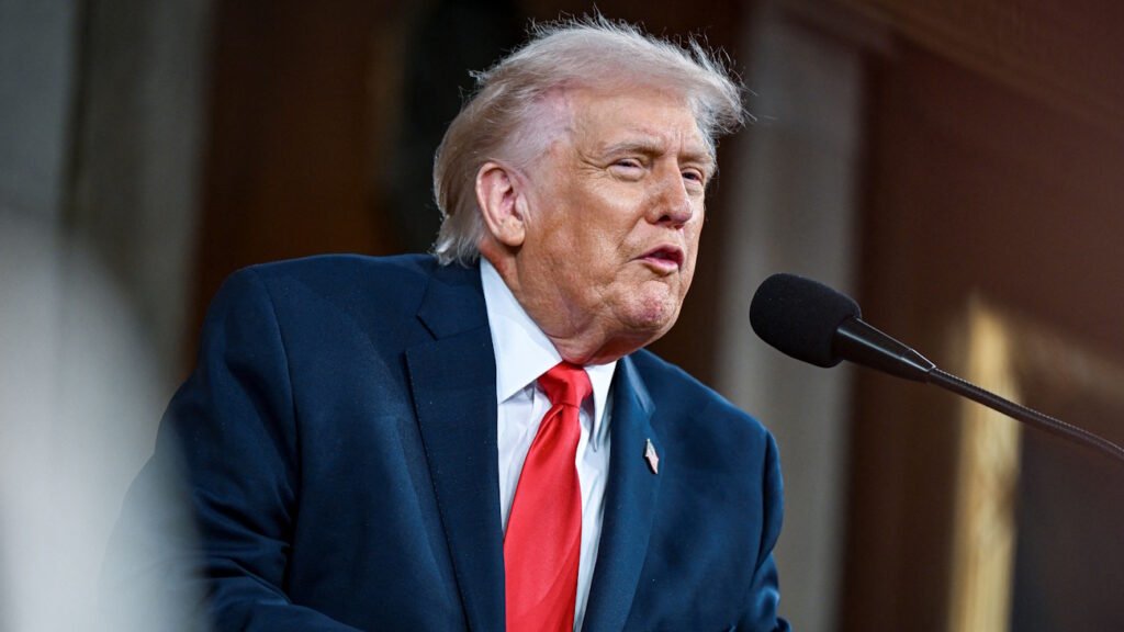 Donald Trump, presidente dos Estados Unidos, durante discurso do Estado da União