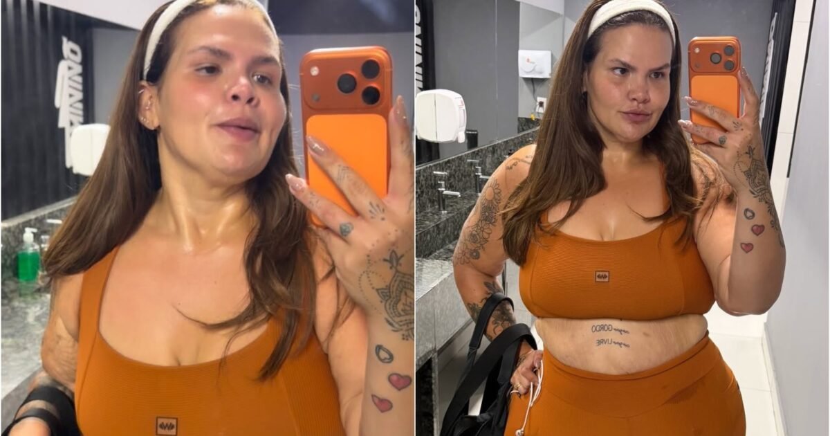 Thais Carla admite estranheza ao se olhar no espelho após eliminar 90 kg