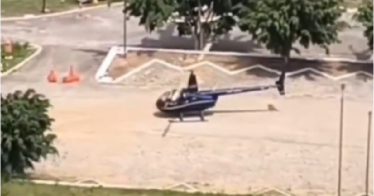 Helicóptero cai na Paraíba com quatro pessoas a bordo; vídeo