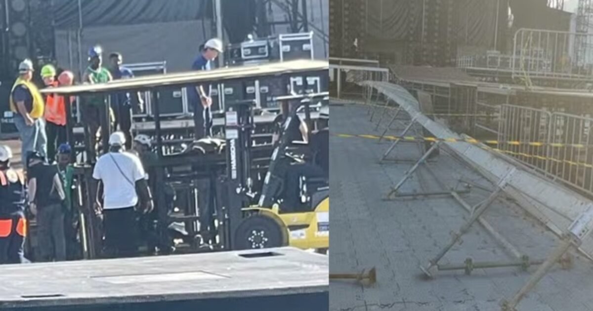 Trabalhador morre em acidente durante montagem de palco da Shakira em Copacabana