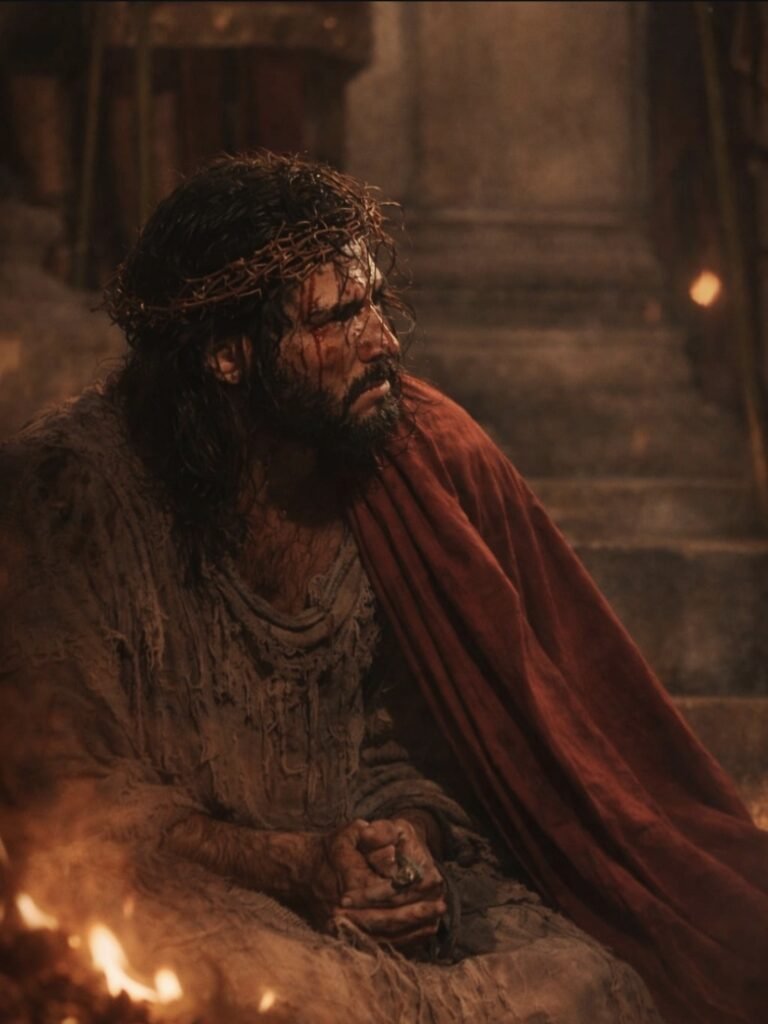 Dudu Azevedo interpreta Jesus durante encenação da Paixão de Cristo em Nova Jerusalém