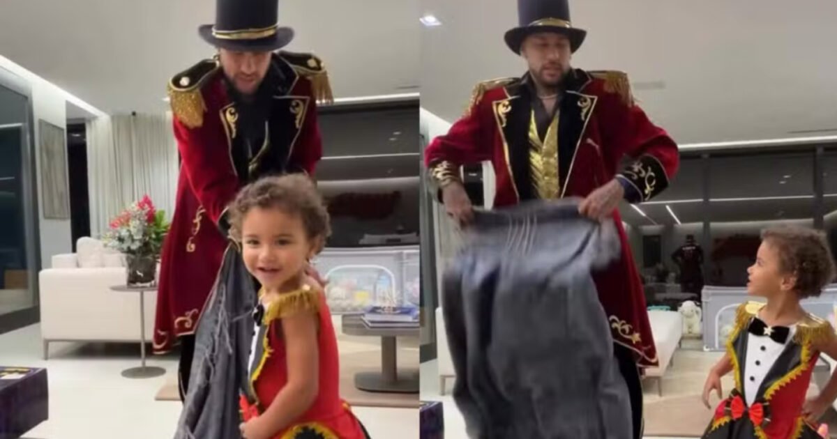 Neymar se veste de mágico para se divertir com a Mavie e encanta internautas