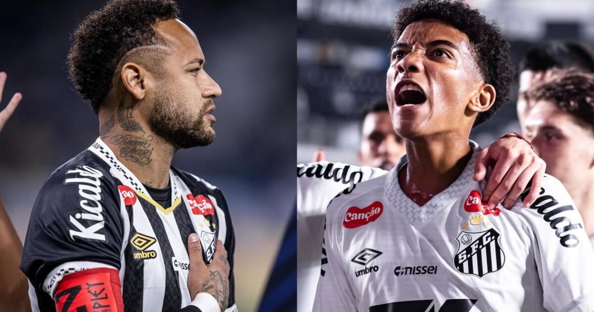 Neymar se desentende com Robinho Jr. e causa ‘climão’ em treino do Santos