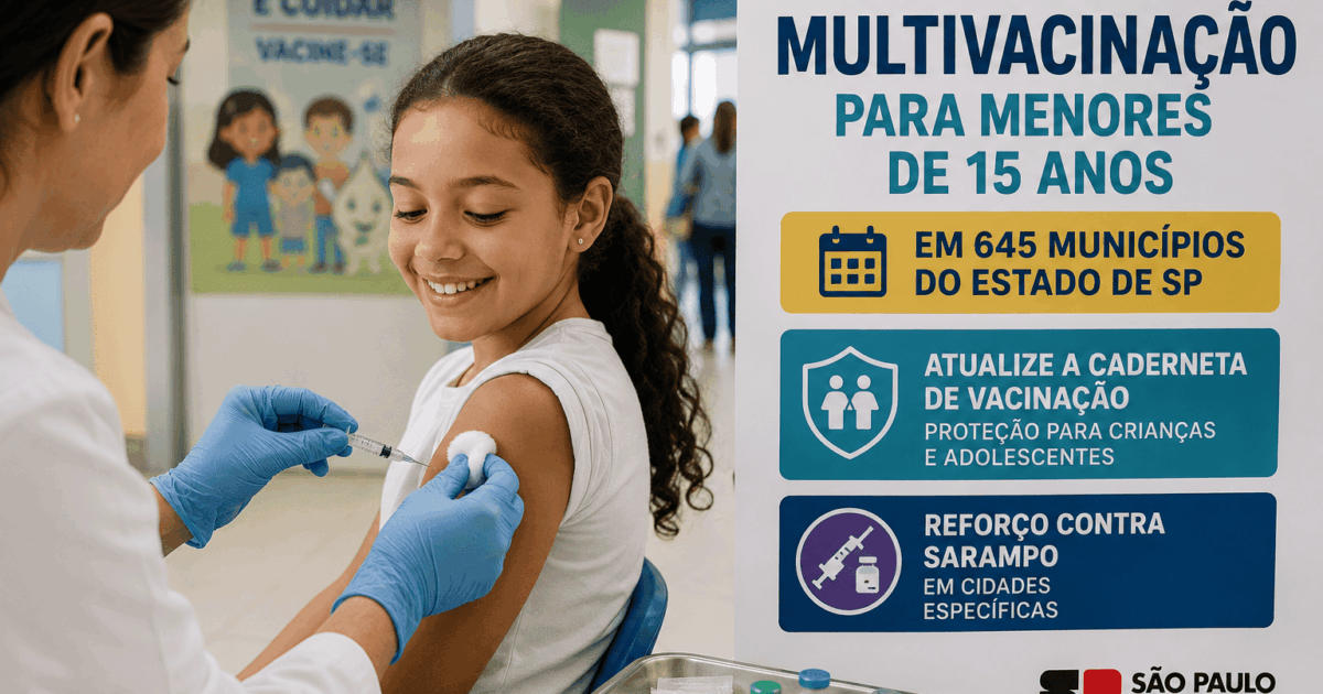 Campanha de multivacinação começa em SP para menores de 15 anos
