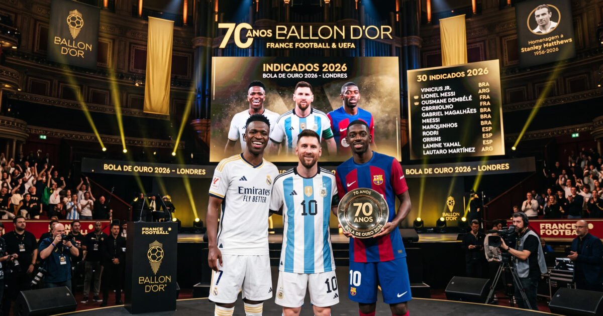 Com Messi, Dembélé e Vini Jr., Bola de Ouro divulga indicados de 2026