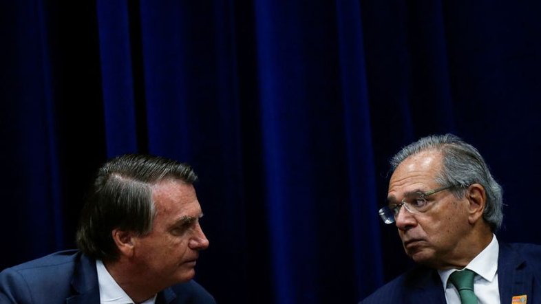 Presidente Jair Bolsonaro e ministro da Economia, Paulo Guedes