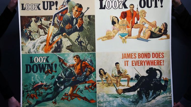 Pôster raro de "007 contra a Chantagem Atômica" vai a leilão