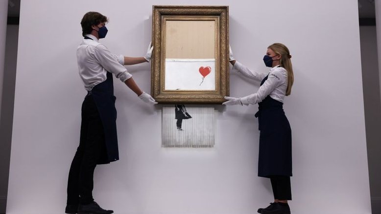 Quadro de Banksy triturado é vendido por US$25,4 milhões em leilão