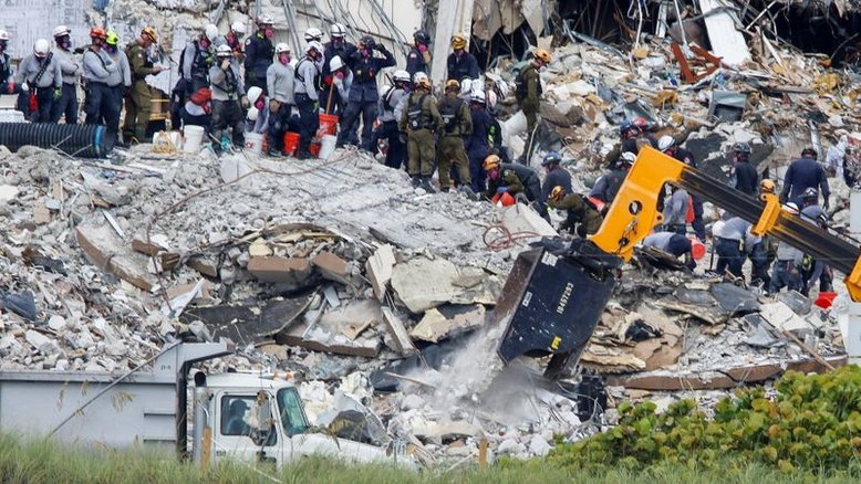 Diminui esperança de encontrar desaparecidos uma semana após desabamento de prédio na Flórida