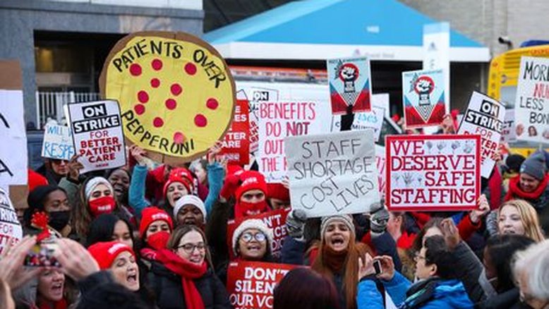 Mais de 7 mil enfermeiros entram em greve na cidade de Nova York