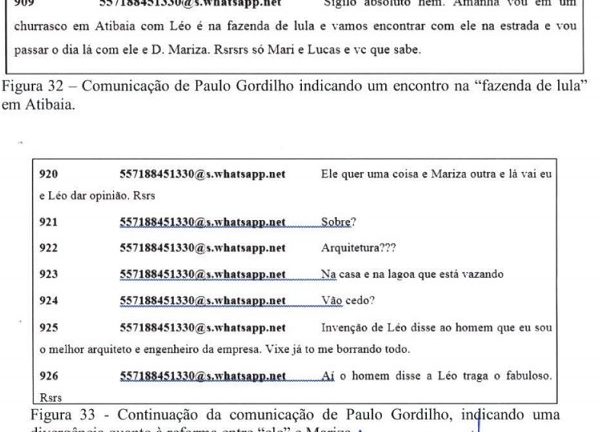 Os registros de diálogos também indicam que Paulo Gordilho, arquiteto indicado pela OAS, viajou a Atibaia exlusivamente para tirar dúvidas 