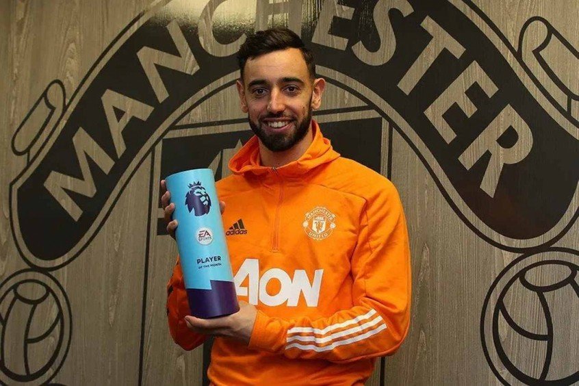Bruno Fernandes é eleito novamente o melhor jogador do mês da Premier League Bruno Fernandes é eleito novamente o melhor jogador do mês da Premier League