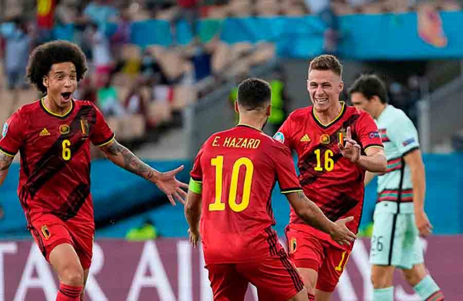 Com golaço de Thorgan Hazard, Bélgica vence Portugal e avança às quartas de final da Eurocopa Com golaço de Thorgan Hazard, Bélgica vence Portugal e avança às quartas de final da Eurocopa