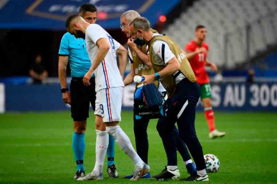 Benzema se diz recuperado de dores no joelho e pronto para duelo contra a Alemanha pela Eurocopa Benzema se diz recuperado de dores no joelho e pronto para duelo contra a Alemanha pela Eurocopa