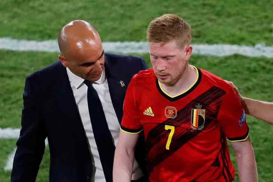 Martínez comemora vitória, mas mostra preocupação após lesões de Hazard e De Bruyne: ‘Cedo para dizer’ Martínez comemora vitória, mas mostra preocupação após lesões de Hazard e De Bruyne: ‘Cedo para dizer’