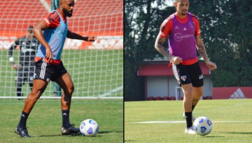 William e Luciano fazem preparação física em treino do São Paulo William e Luciano fazem preparação física em treino do São Paulo