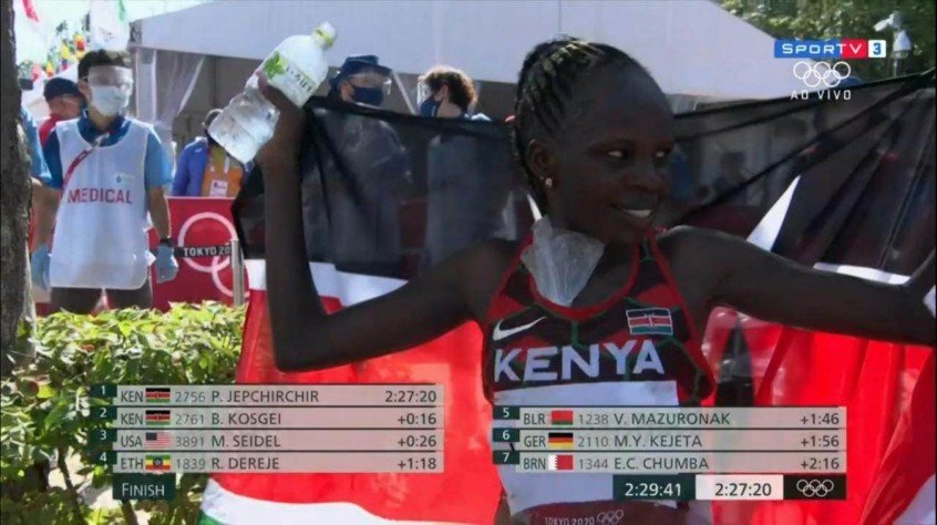Queniana Peres Jepchirchir conquista o ouro na maratona olímpica Queniana Peres Jepchirchir conquista o ouro na maratona olímpica