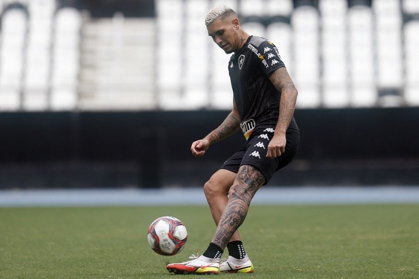 Rafael Navarro, do Botafogo, tatua o Estádio Nilton Santos na perna Rafael Navarro, do Botafogo, tatua o Estádio Nilton Santos na perna