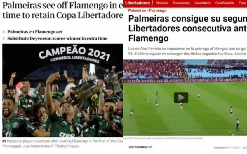 Confira a repercussão do título da Libertadores do Palmeiras na imprensa internacional