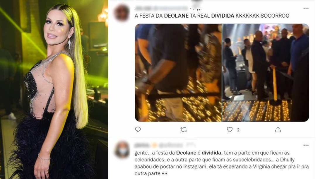 Deolane Bezerra separa convidados famosos de subcelebridades em festa