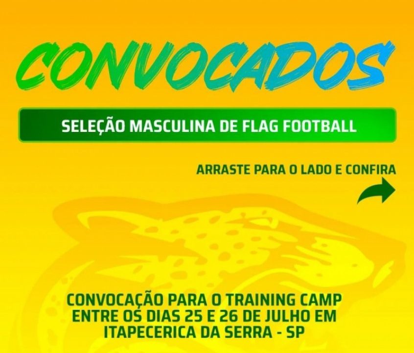CBFA convoca seleção Brasileira Masculina de Flag Football para período de treinamento